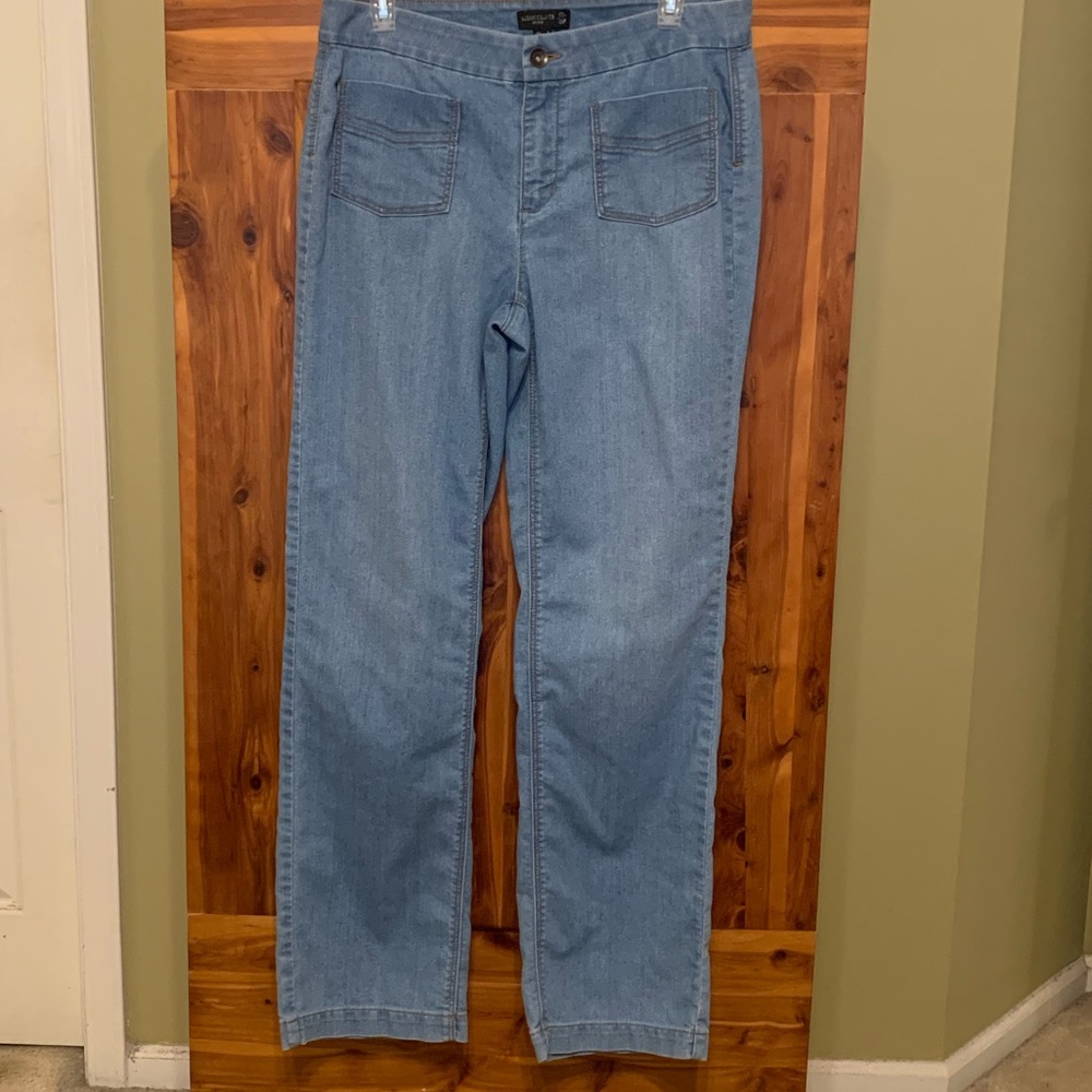 Susan Graver Stretch Denim Straight Leg Jeans - Picture 3 of 7